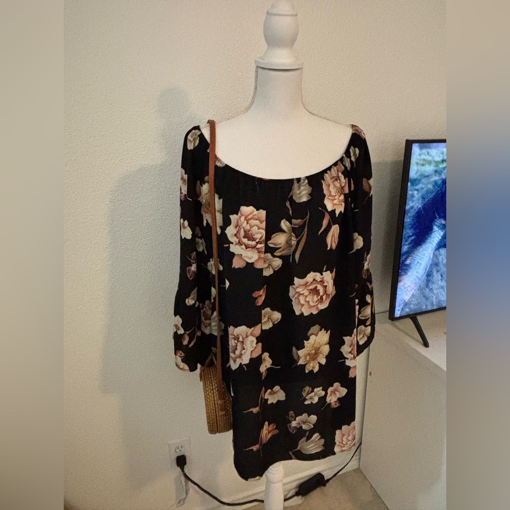 Misia Black Floral Blouse